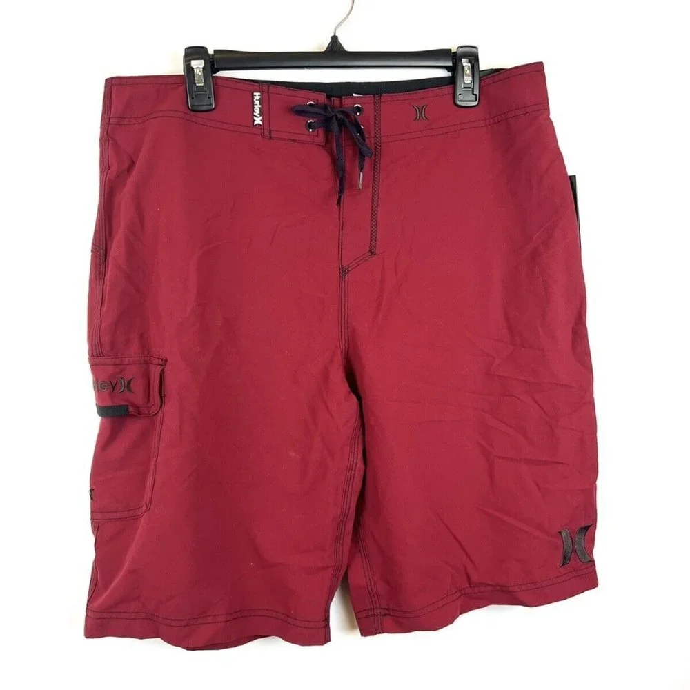 Hurley Mens One and Only Board Shorts Red Size 34